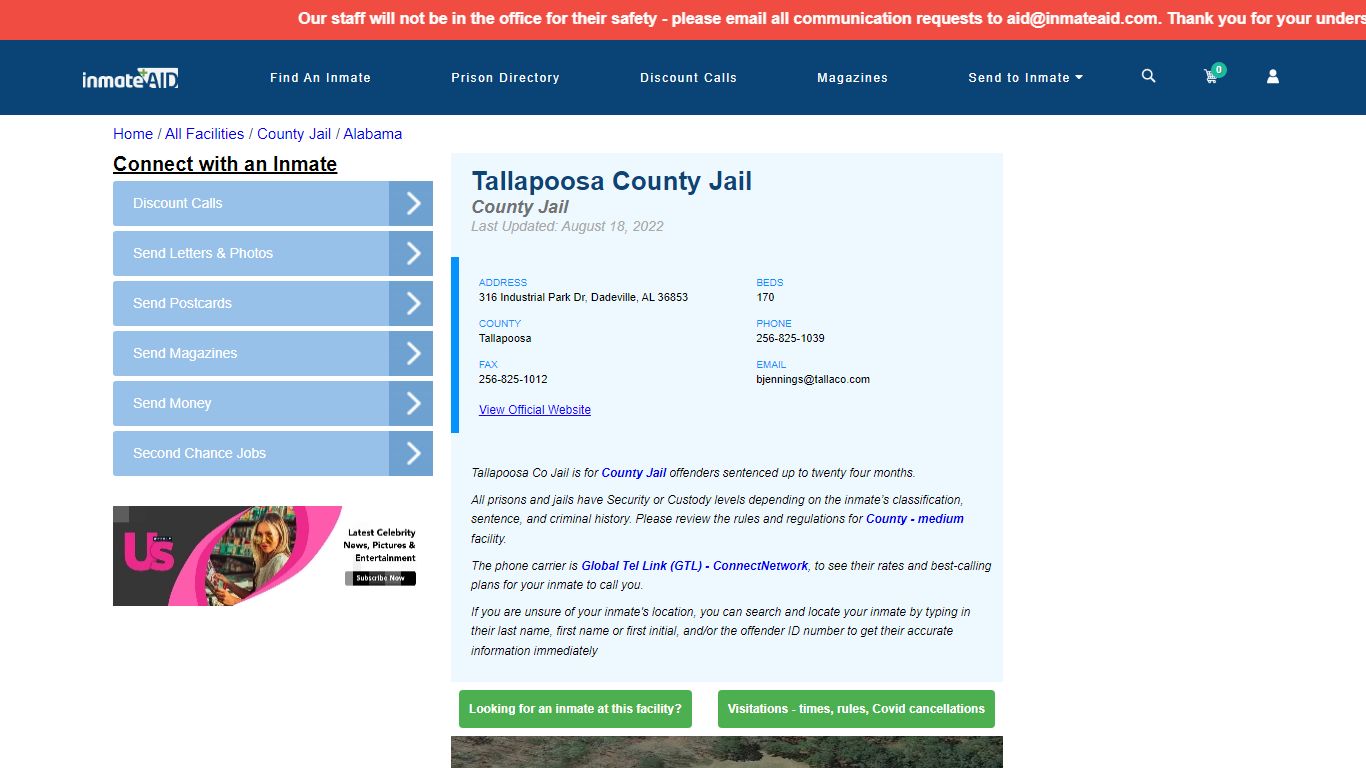 Tallapoosa County Jail - Inmate Locator - Dadeville, AL